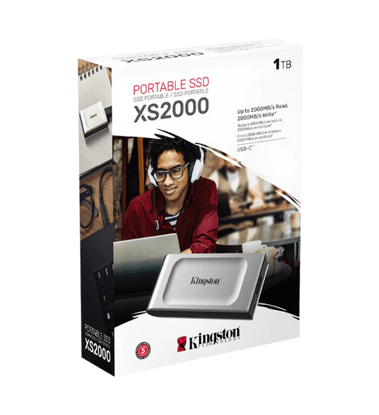 SSD USB 3.2 GEN2 TIPO C 1TB EXT. KINGSTON SXS2000/1000G 2000MB/s Garantia 3 años