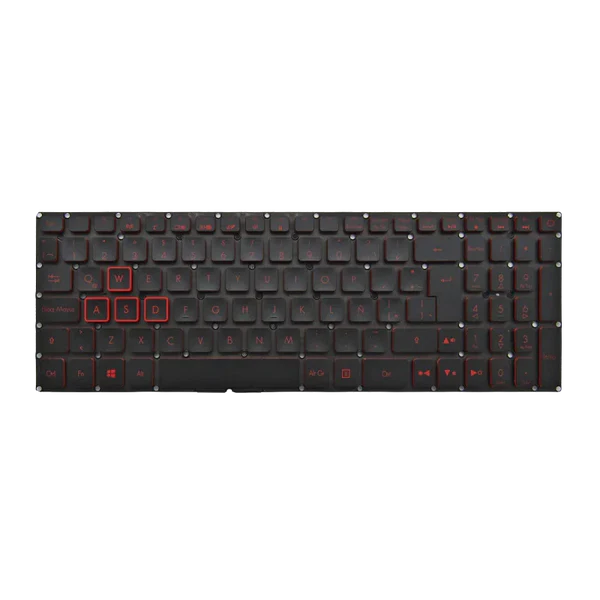 TECLADO ACER NITRO 5 AN515 AN515-51 AN515-52 AN515-53 VN7-593G AN515-31 i5-10 SIN MARCO BACKLIGTH NEGRO-ROJO ESPAÑOL Garantía 6 Meses