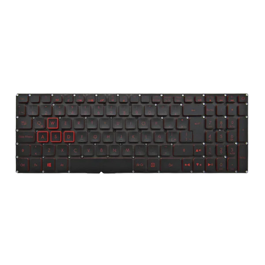TECLADO ACER NITRO 5 AN515 AN515-51 AN515-52 AN515-53 VN7-593G AN515-31 i5-10 SIN MARCO BACKLIGTH NEGRO-ROJO ESPAÑOL Garantía 6 Meses