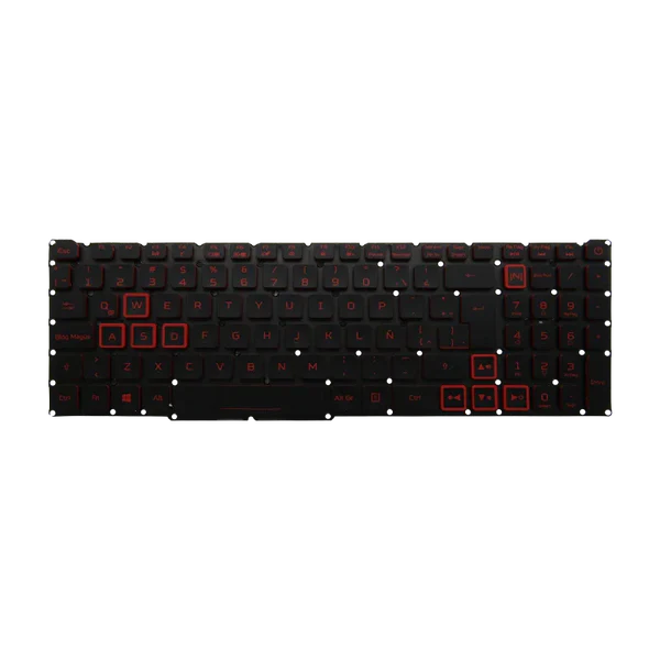 TECLADO ACER AN515-54 AN515-43 44 AN715-51 PH317-52 53 i5-9 SIN MARCO BACKLIGTH NEGRO-ROJO ESPAÑOL Garantía 6 Meses