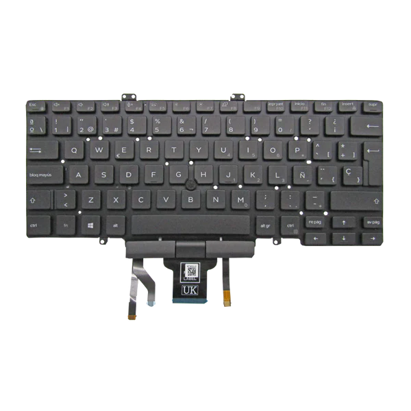 TECLADO DELL LAT 7400 3400 5400 7410 0KC72T i5-8 NEGRO LA SIN MARCO, W/TRACKPOINT, BACKLIGHT (ORG) Garantía 6 Meses