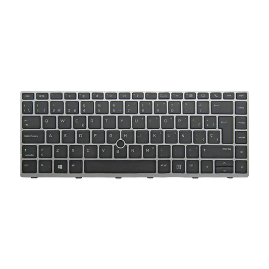TECLADO HP 840 G5 G6 745-G5 L98013-001 i5-8 S/TRACKPOINT CON MARCO GRIS, NEGRO ESPAÑOL (GEN) Garantía 6 Meses