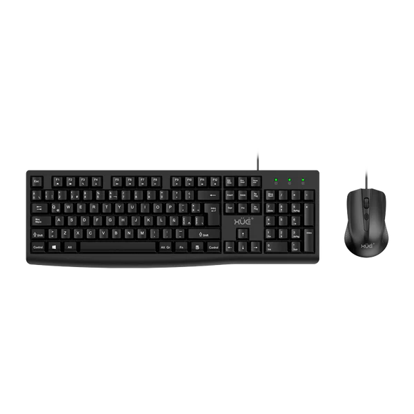 COMBO TECLADO USB DESKTOP LA + MOUSE PARA OFICINA XUE® PRO TM420 Garantía 1 Año