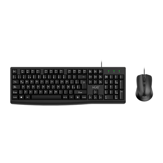COMBO TECLADO USB DESKTOP LA + MOUSE PARA OFICINA XUE® PRO TM420 Garantía 1 Año