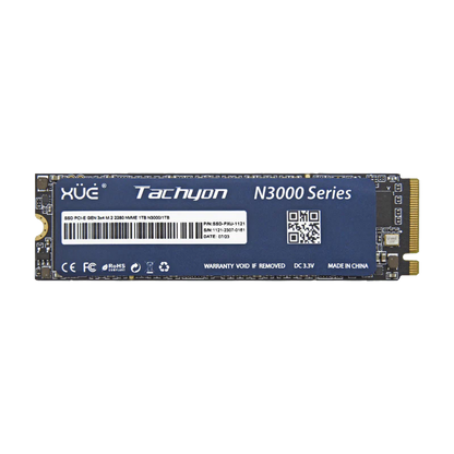 Disco de Estado Sólido SSD 512GB PCI-E 3.0 M.2 2280 NVME TACHYON N3000/512GB 3500/3100MB/S (TRAY PACKING) SIN EMPAQUE Marca XUE®