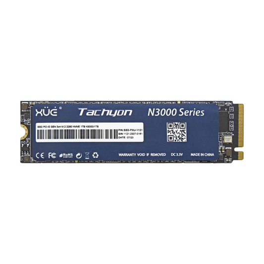 Disco de Estado Sólido SSD 512GB PCI-E 3.0 M.2 2280 NVME TACHYON N3000/512GB 3500/3100MB/S (TRAY PACKING) SIN EMPAQUE Marca XUE®