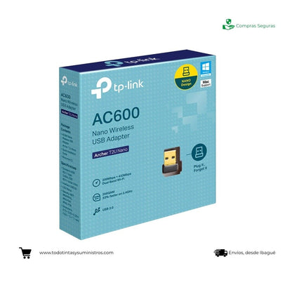 Adaptador inalámbrico de red TP LINK Archer T2U Nano Ac600 Wifi