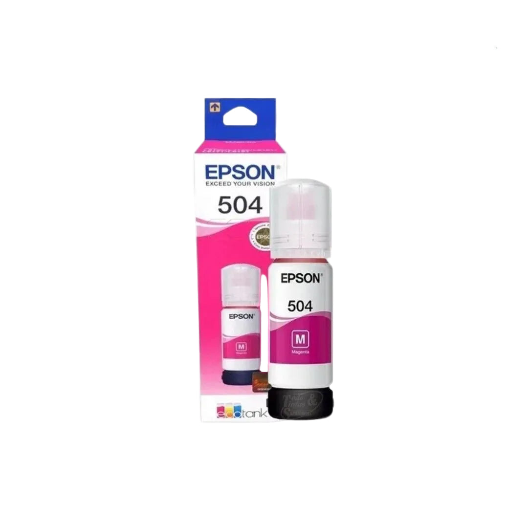 Botella De Tinta Epson T504 Magenta Original