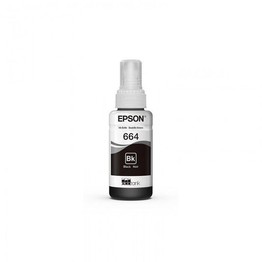 Botella De Tinta Epson T664 Negro Original
