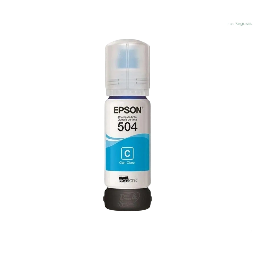 Botella De Tinta Epson T504 Cyan Original