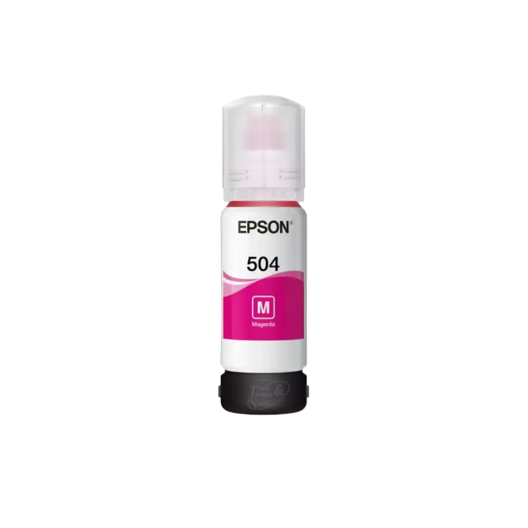 Botella De Tinta Epson T504 Magenta Original