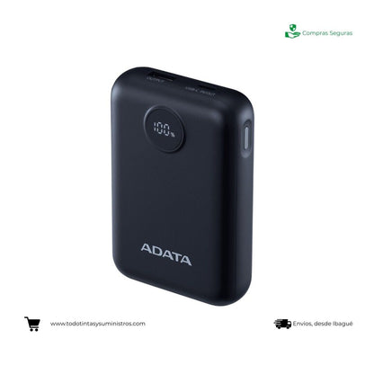 Power Bank Adata C100 con Pantalla Digital USB-C Negra (10.000 Mah)