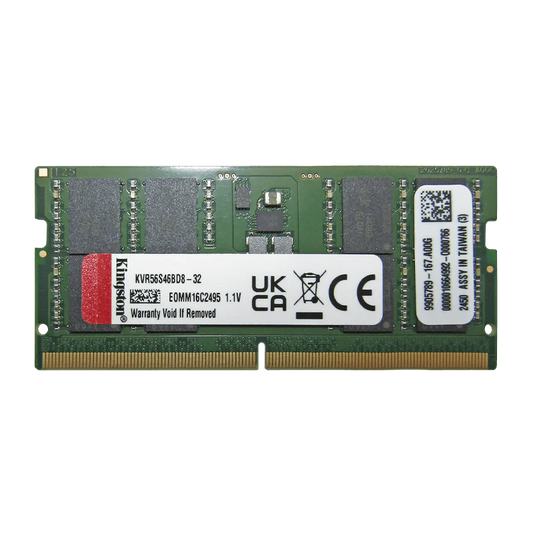 Memoria RAM 32GB para Laptop DDR5 PC5-44800 5600MHZ CL46 1.1V KVR56S46BD8-32 Marca Kingston