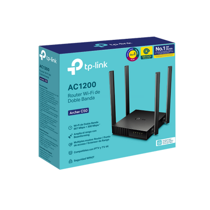 Router Wi-Fi de doble banda AC1200 Archer C50 tp-link